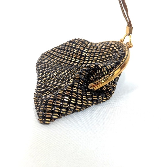 Whiting & Davis Co Mesh Gold Metal Formal Handbag Vintage - Picture 7 of 10